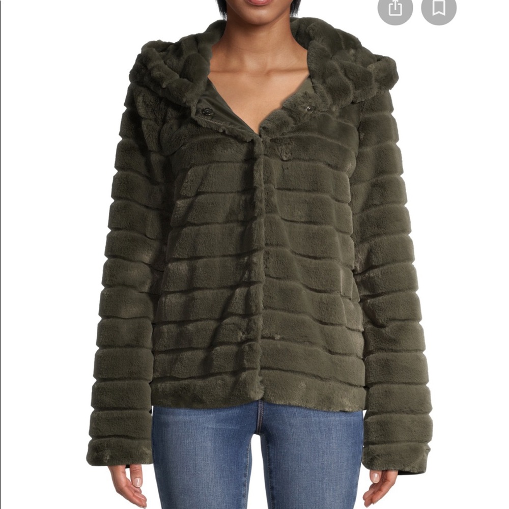 EV1 From Ellen DeGeneres Faux Fur Coat Sz XXL
